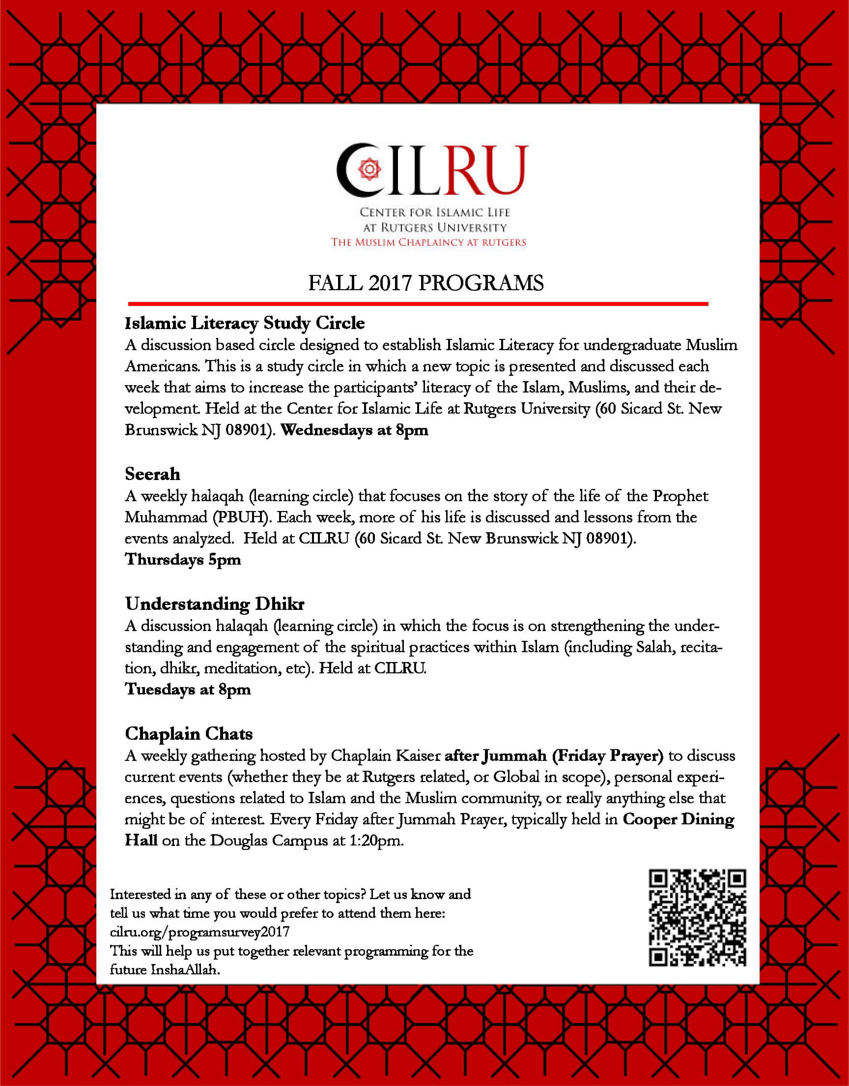 cilru fall 2017 programs